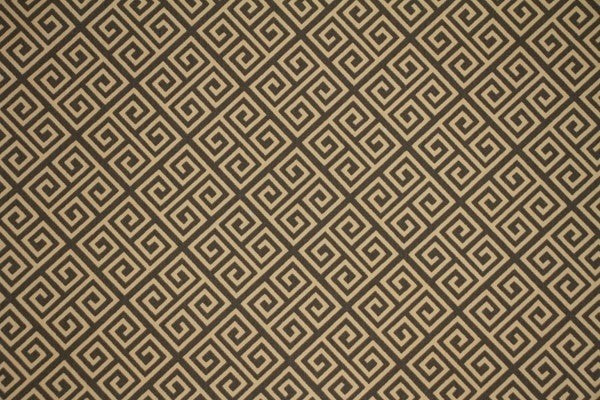 Discount Fabric DRAPERY Gray & Honey Diamond Maze