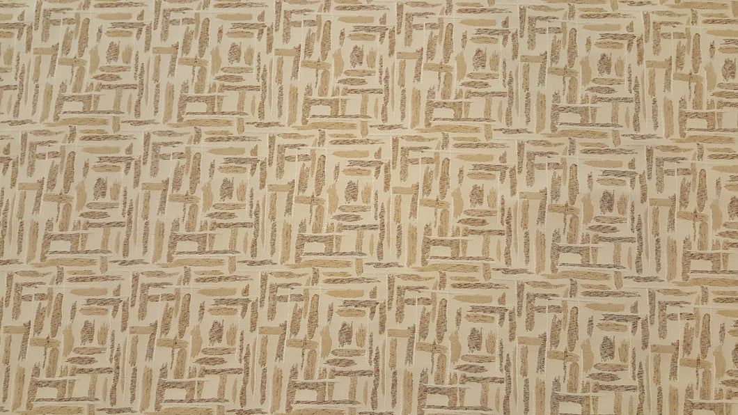 Discount Fabric JACQUARD Cream & Honey Abstract Drapery