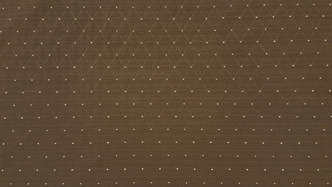 Discount Fabric JACQUARD Taupe & Beige Diamond Drapery