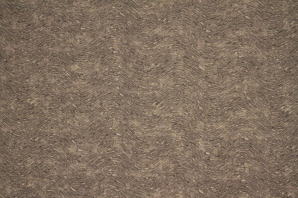 Discount Fabric DRAPERY Charcoal & Light Taupe Wave