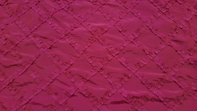 Fuchsia Crisscross Ribbon Taffeta Fabric