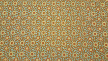 Discount Fabric DRAPERY Aqua, Burnt Orange, Rust & Gold Medallion Print