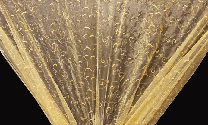 Medium Gold Ambiance Embroidered Organza